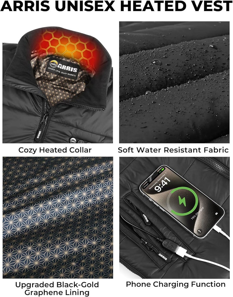 ARRIS Heated Vest with Patented Size Adjustable Design For Men and Women - Image 4